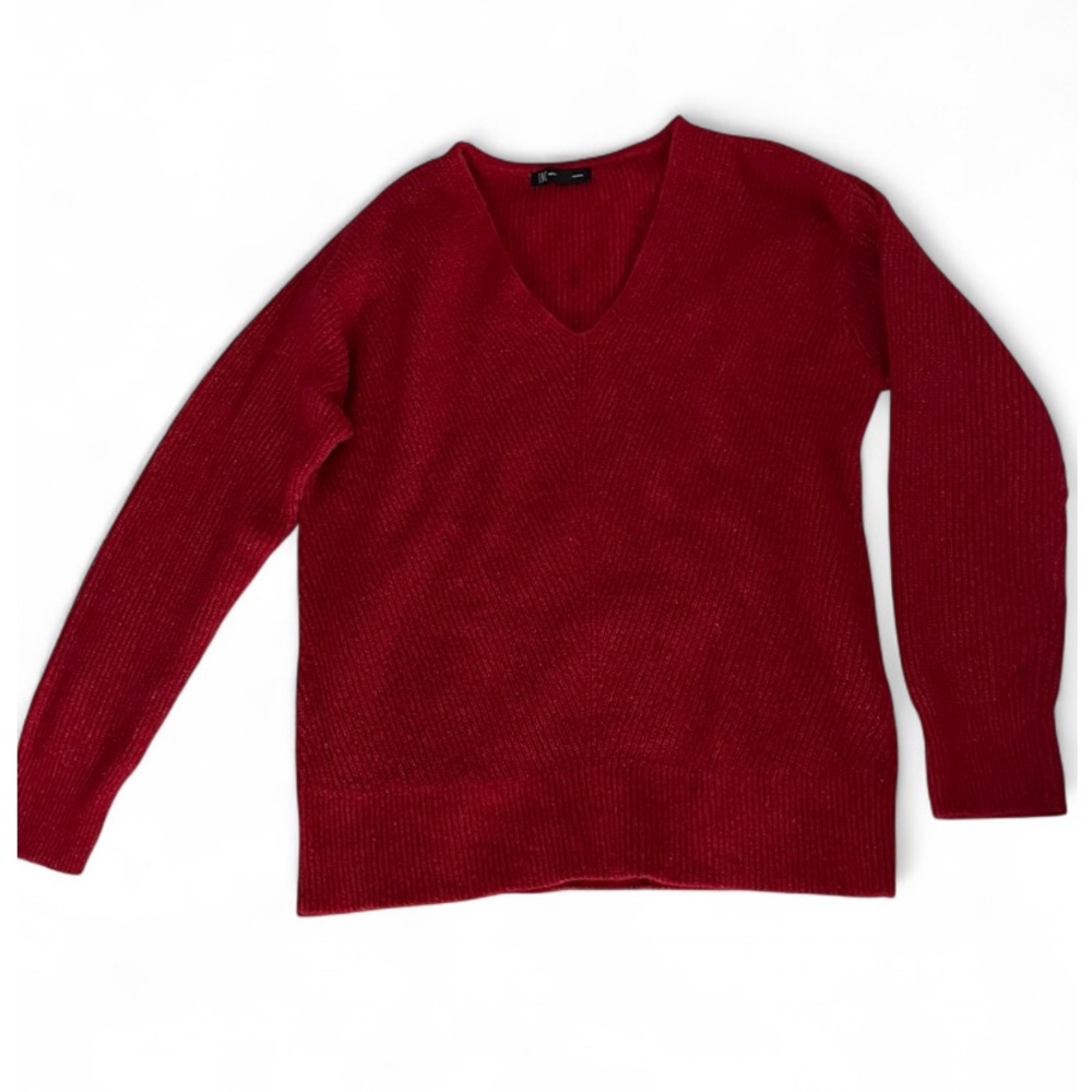 INC International Concepts Red V-Neck Sweater